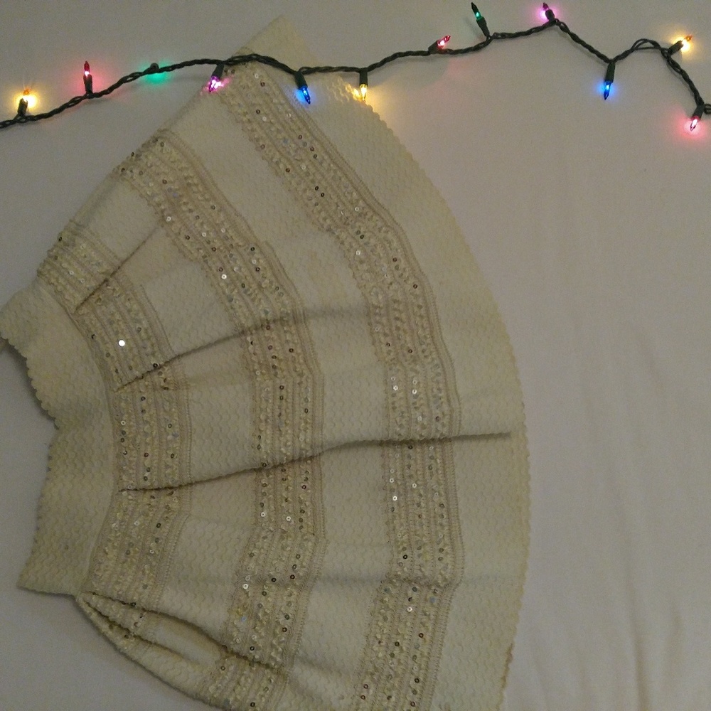 Wildcat Stripe stretch skirt tan